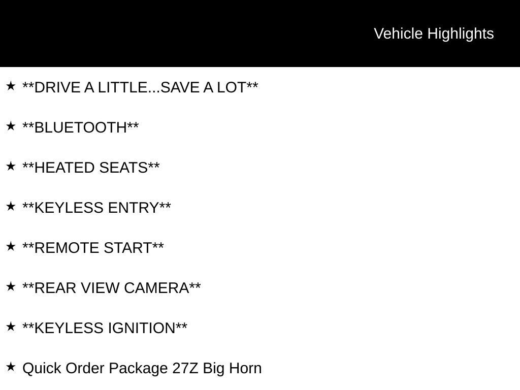 2023 RAM 1500 Big Horn/Lone Star