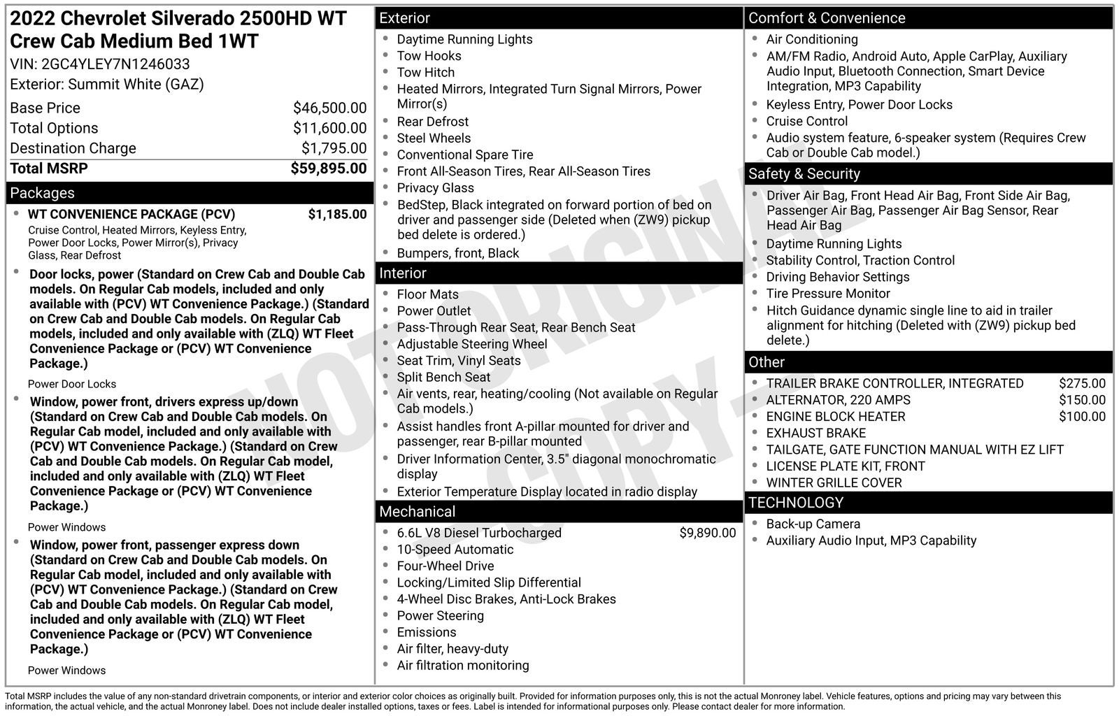 2022 Chevrolet Silverado 2500HD Work Truck Duramax