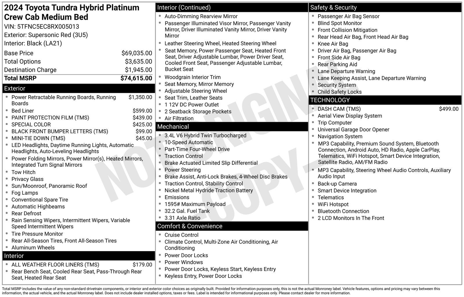 2024 Toyota Tundra Hybrid Platinum