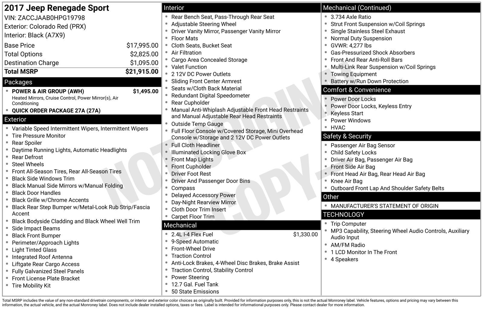 2017 Jeep Renegade Sport