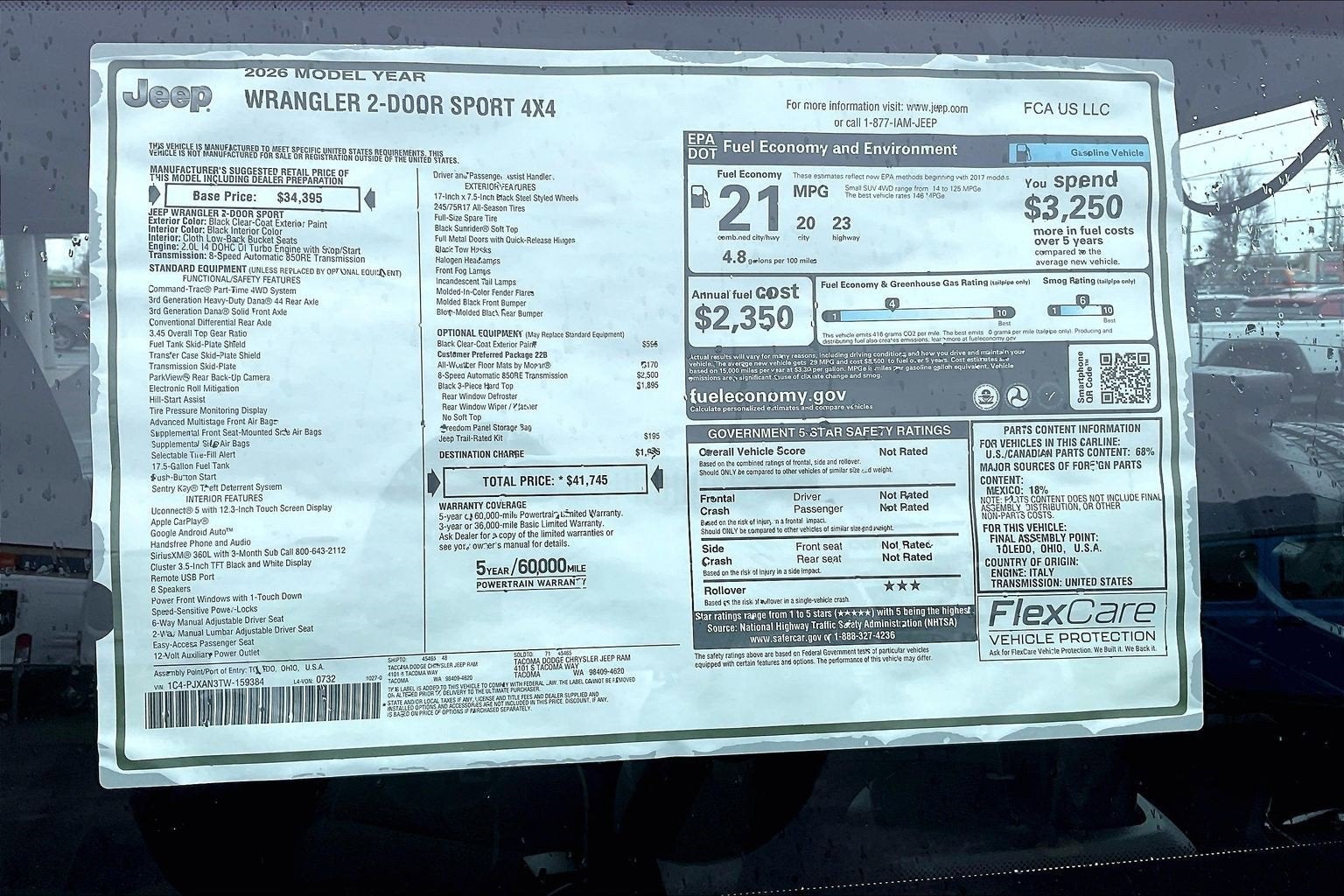 2026 Jeep Wrangler Sport