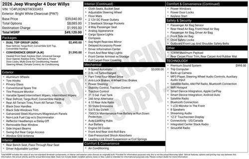 2026 Jeep Wrangler Willys 41