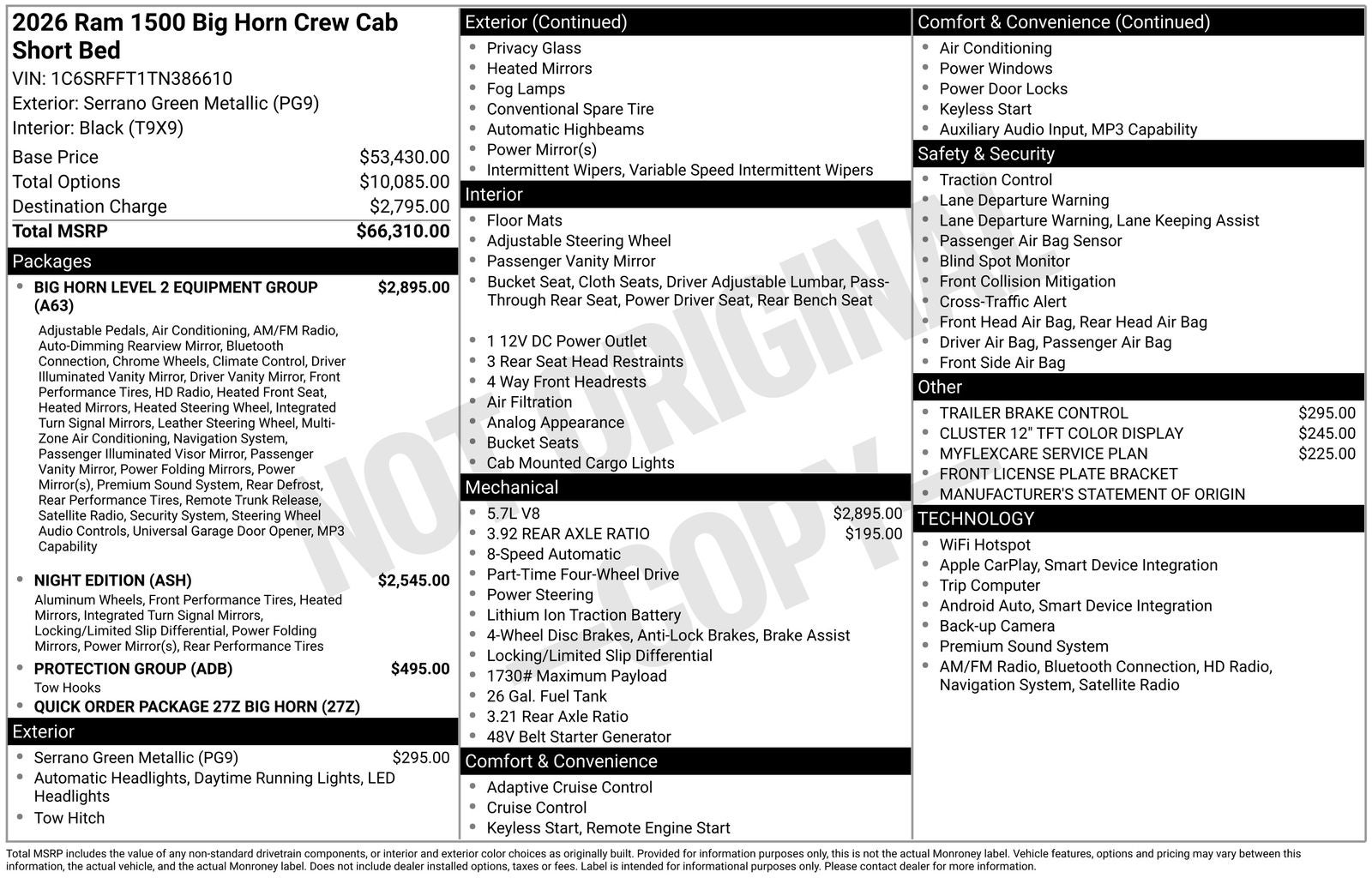 2026 RAM 1500 Big Horn/Lone Star