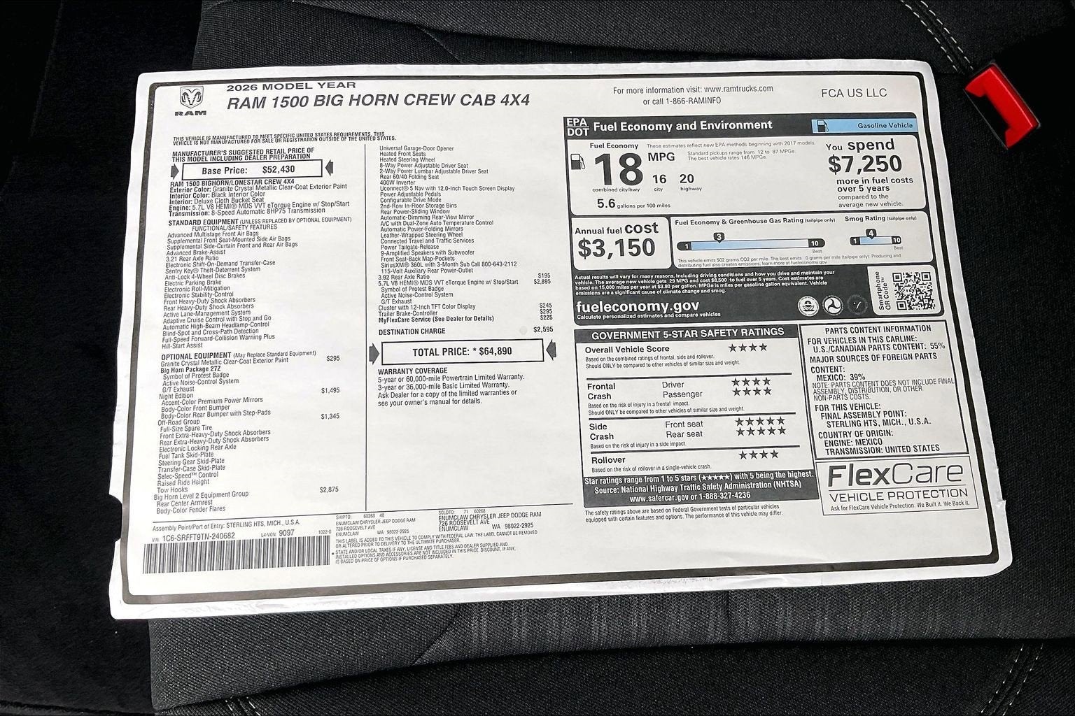 2026 RAM Ram 1500 Big Horn/Lone Star