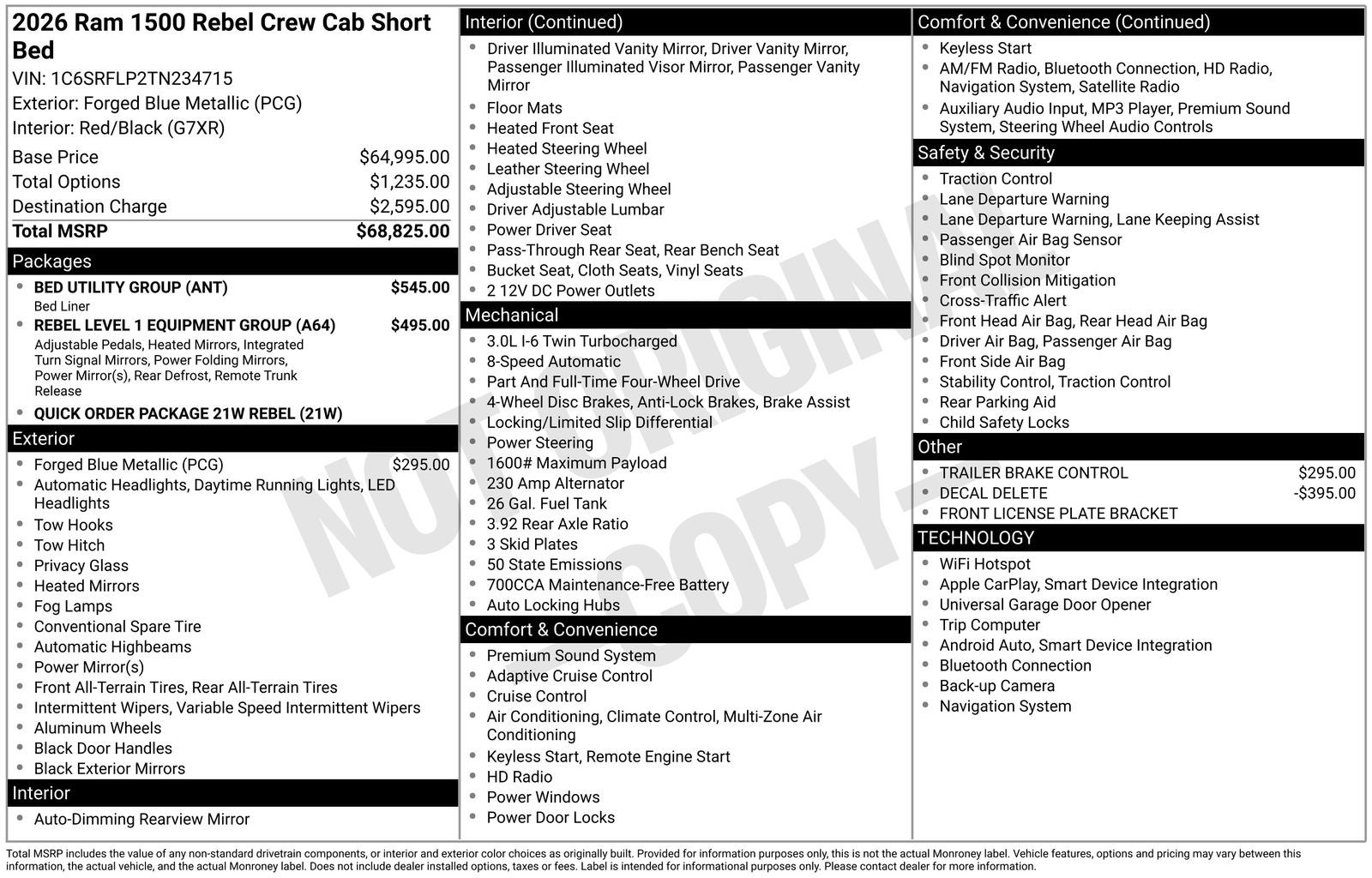2026 RAM Ram 1500 Rebel