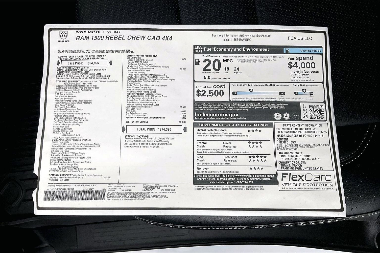 2026 RAM Ram 1500 Rebel