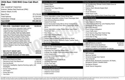 2026 RAM Ram 1500 RHO