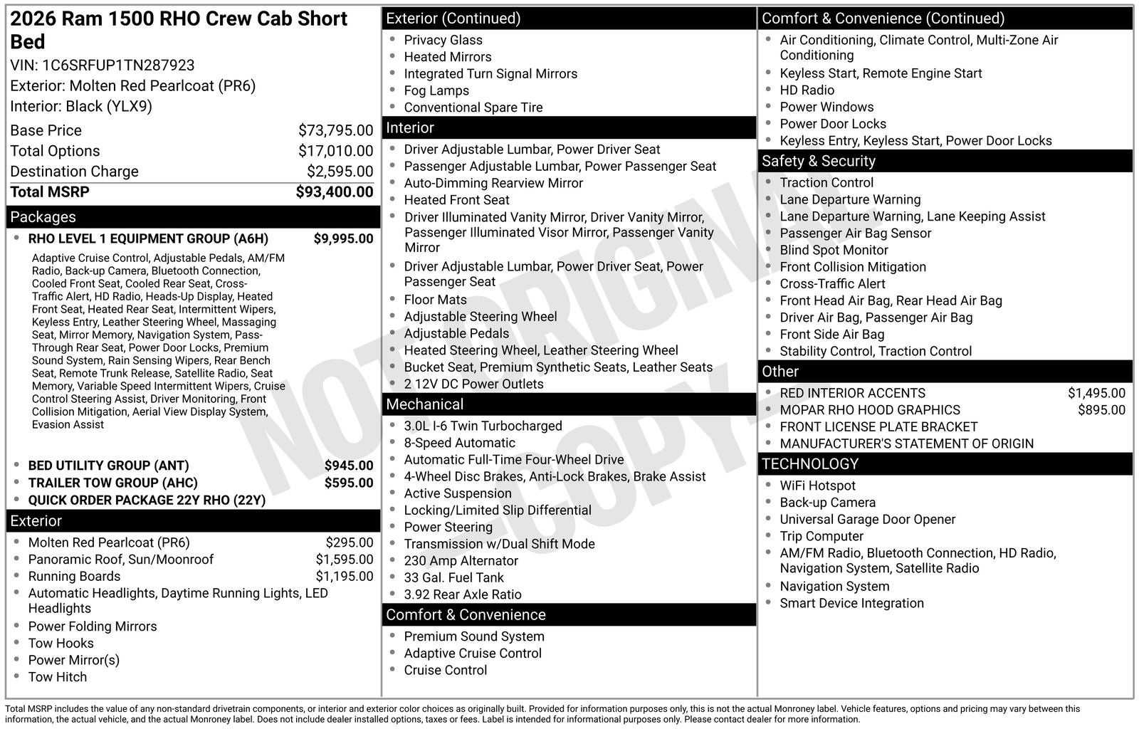 2026 RAM Ram 1500 RHO