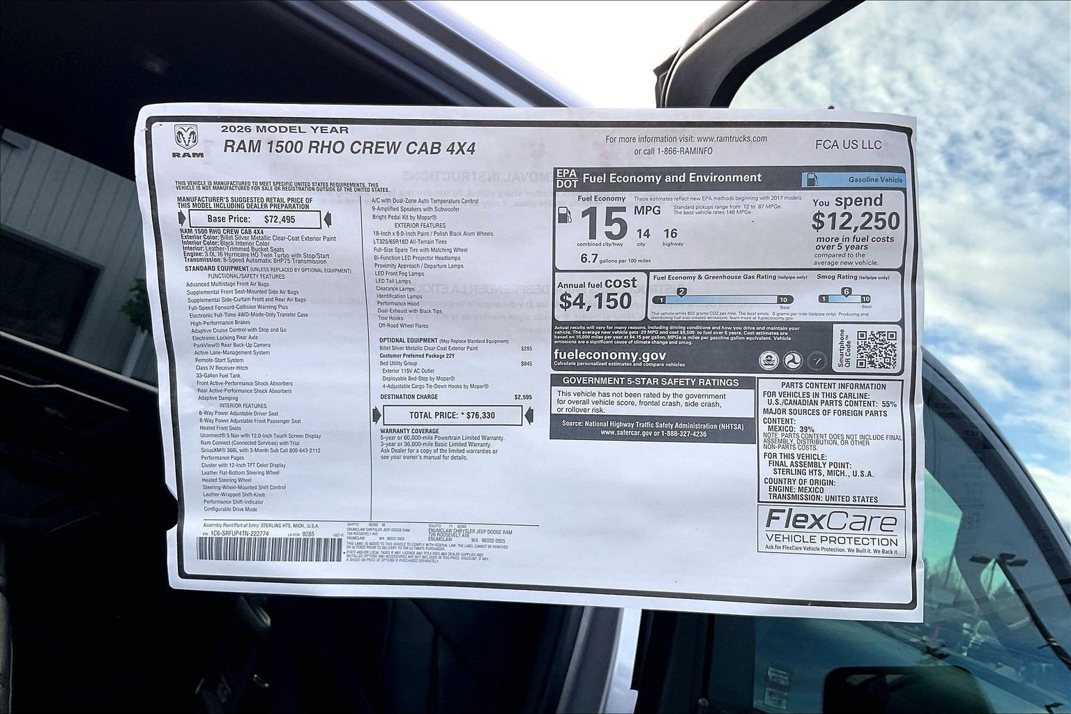 2026 RAM Ram 1500 RHO