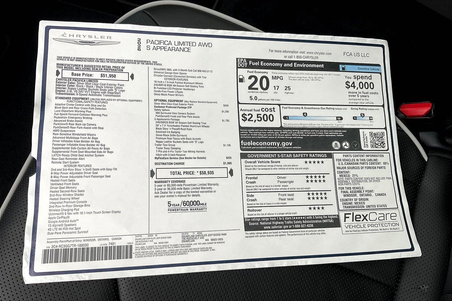 2026 Chrysler Pacifica Limited