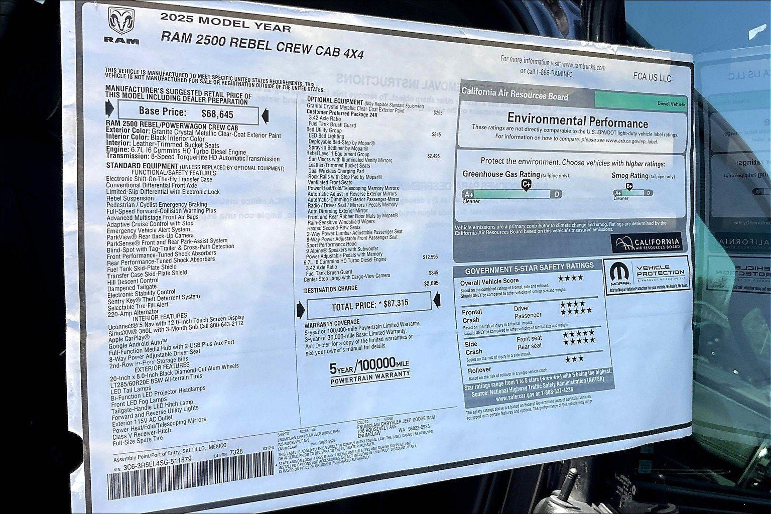 2025 RAM Ram 2500 Rebel Cummins HO