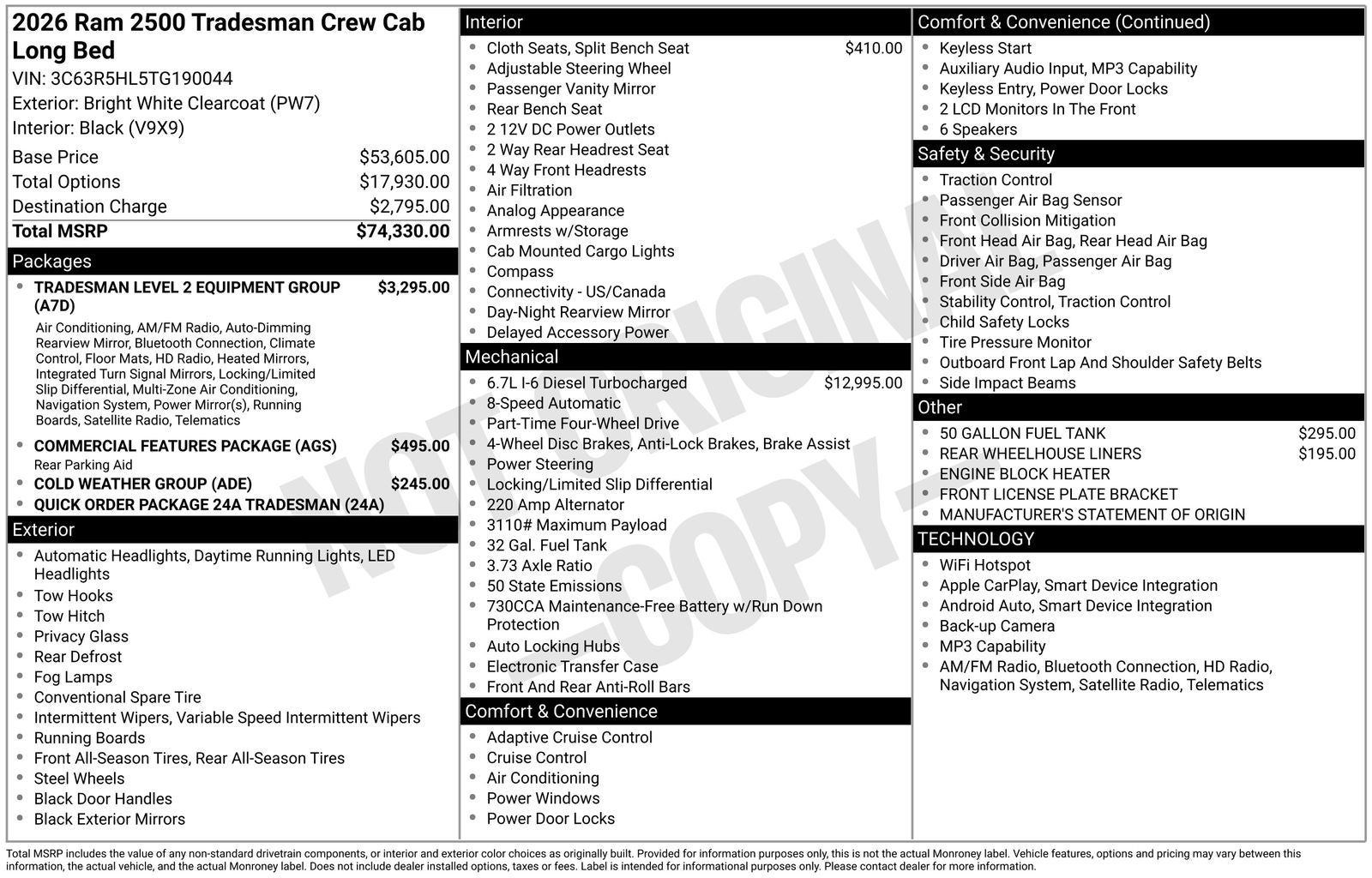 2026 RAM Ram 2500 Tradesman