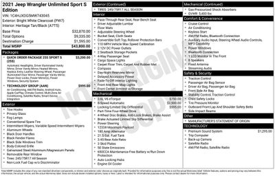 2021 Jeep Wrangler Unlimited Sport S