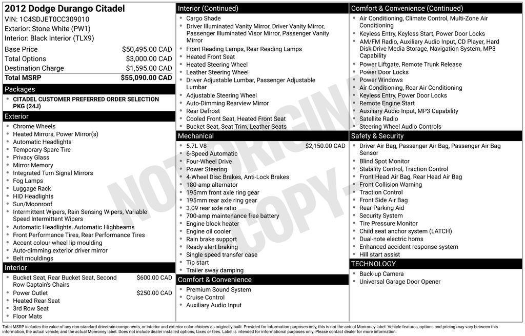 2012 Dodge Durango Citadel