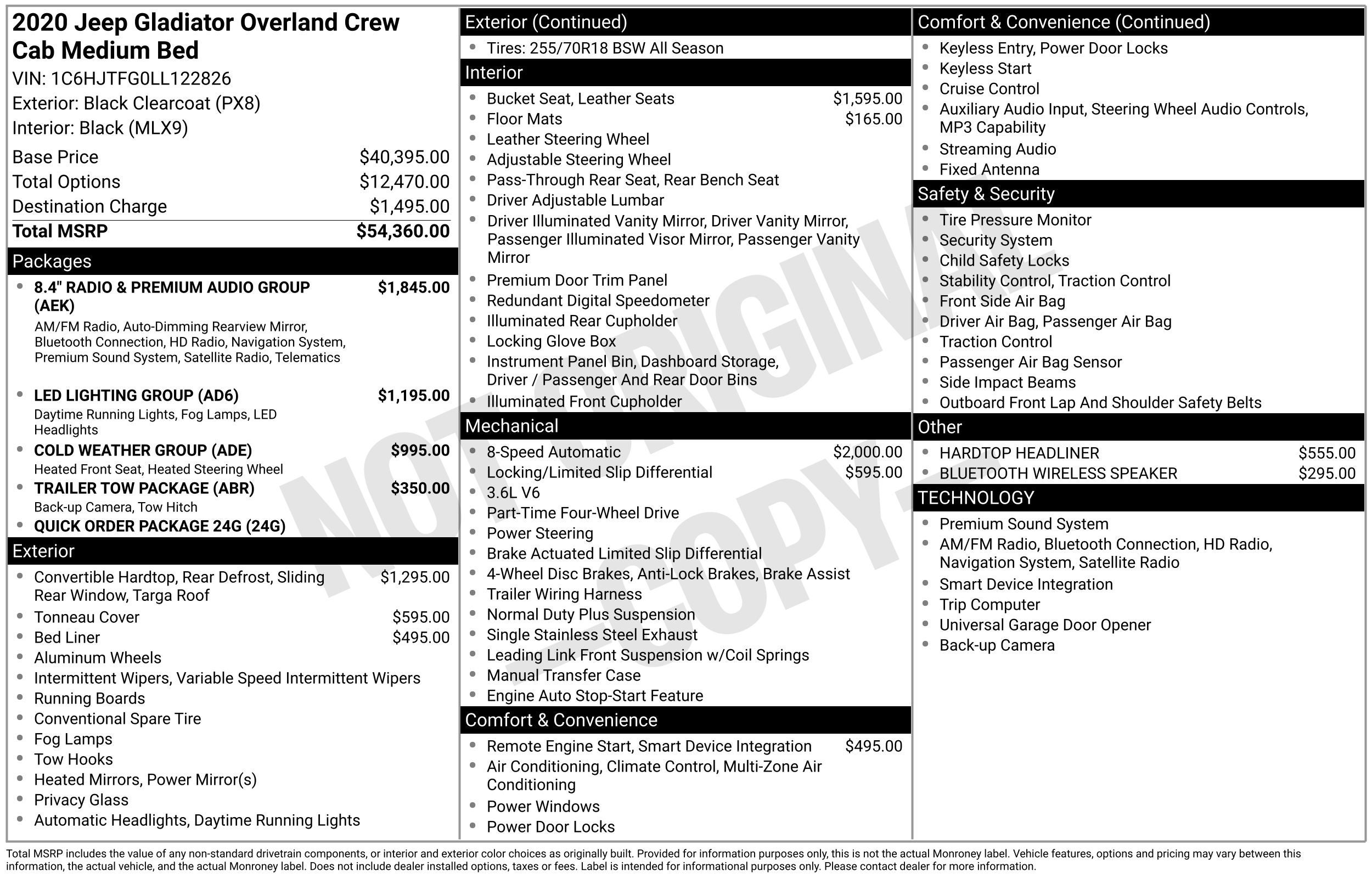 2020 Jeep Gladiator Overland