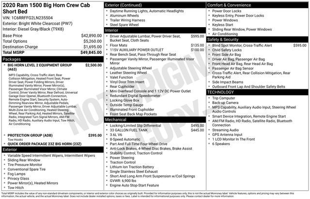 2020 RAM 1500 Big Horn/Lone Star