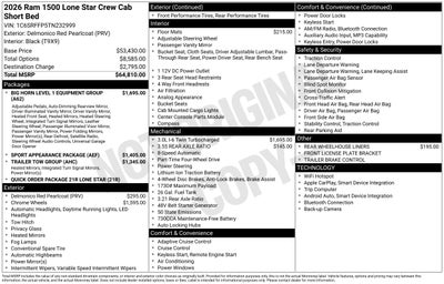 2026 RAM 1500 Big Horn/Lone Star