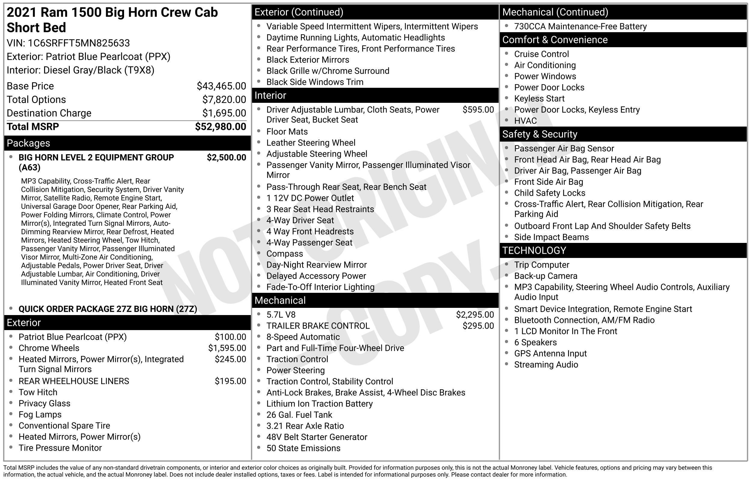 2021 RAM 1500 Big Horn/Lone Star