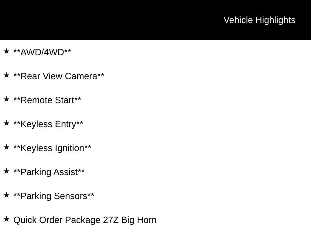 2021 RAM 1500 Big Horn/Lone Star