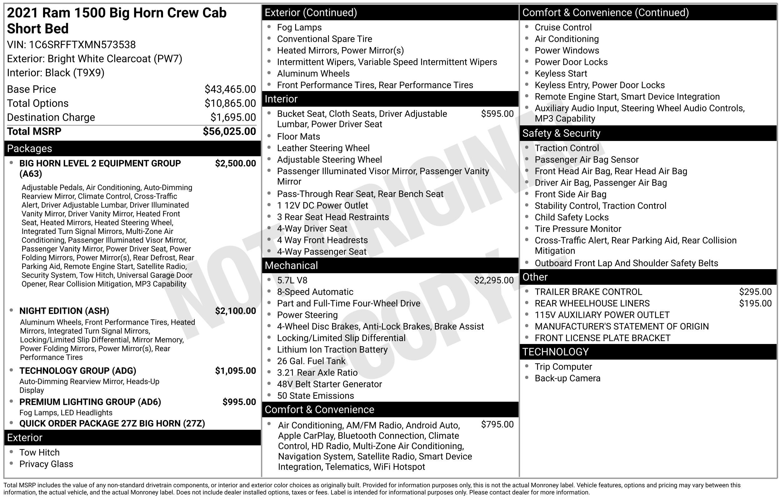 2021 RAM 1500 Big Horn/Lone Star