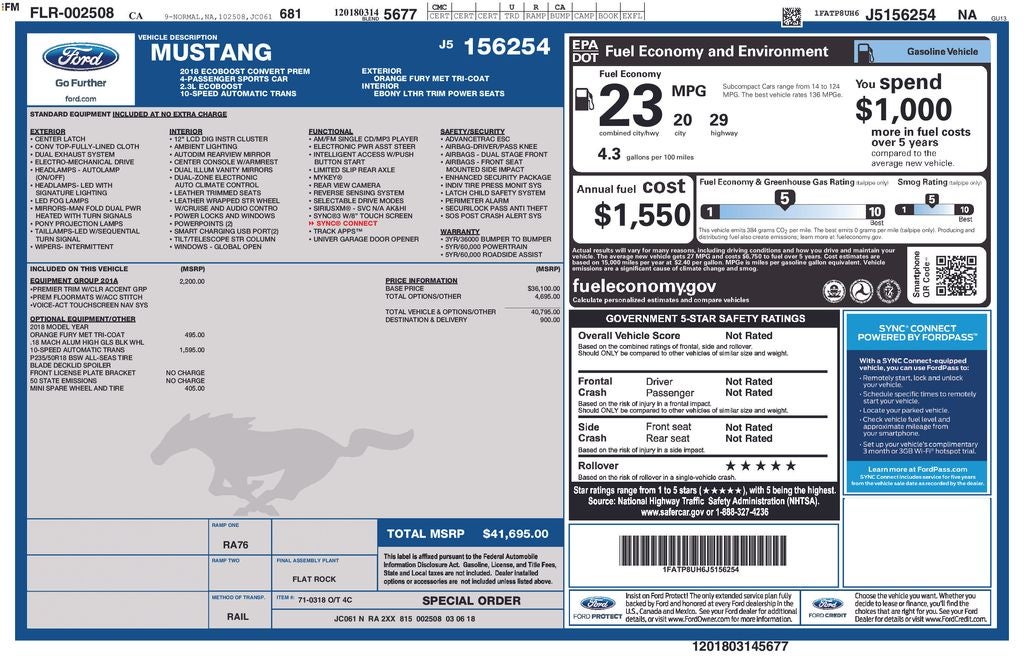 2018 Ford Mustang EcoBoost Premium