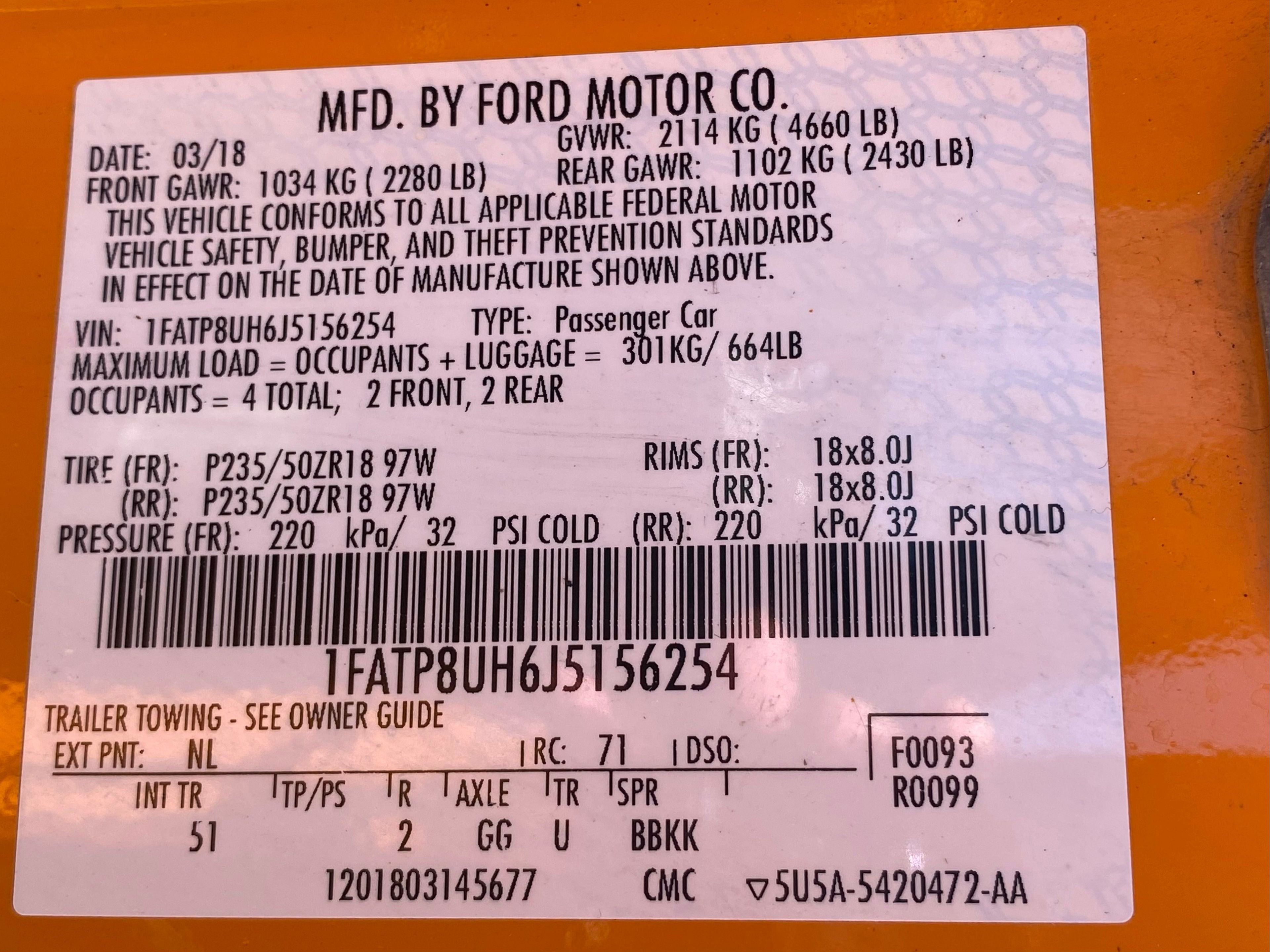 2018 Ford Mustang EcoBoost Premium