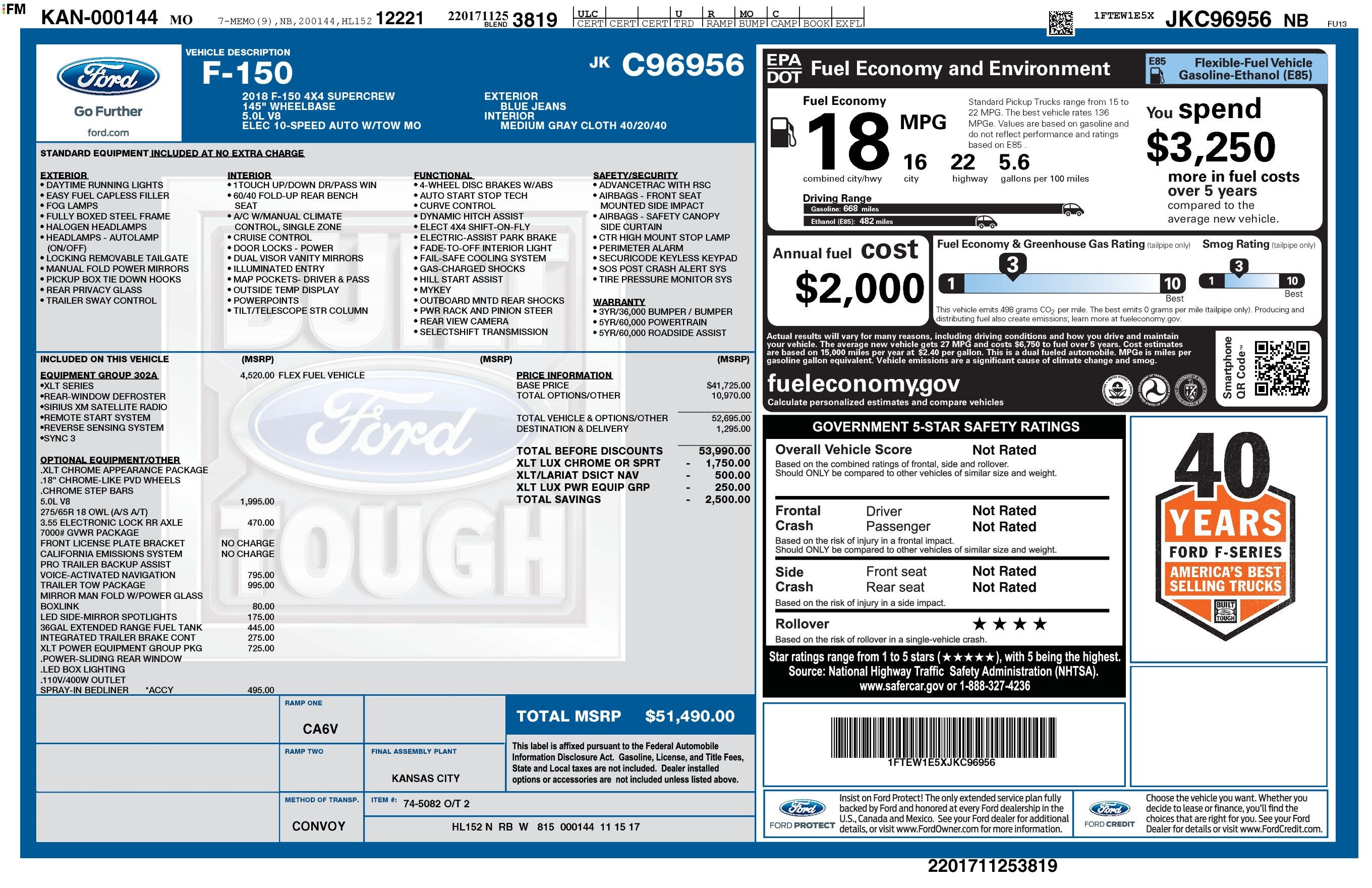 2018 Ford F-150 XLT
