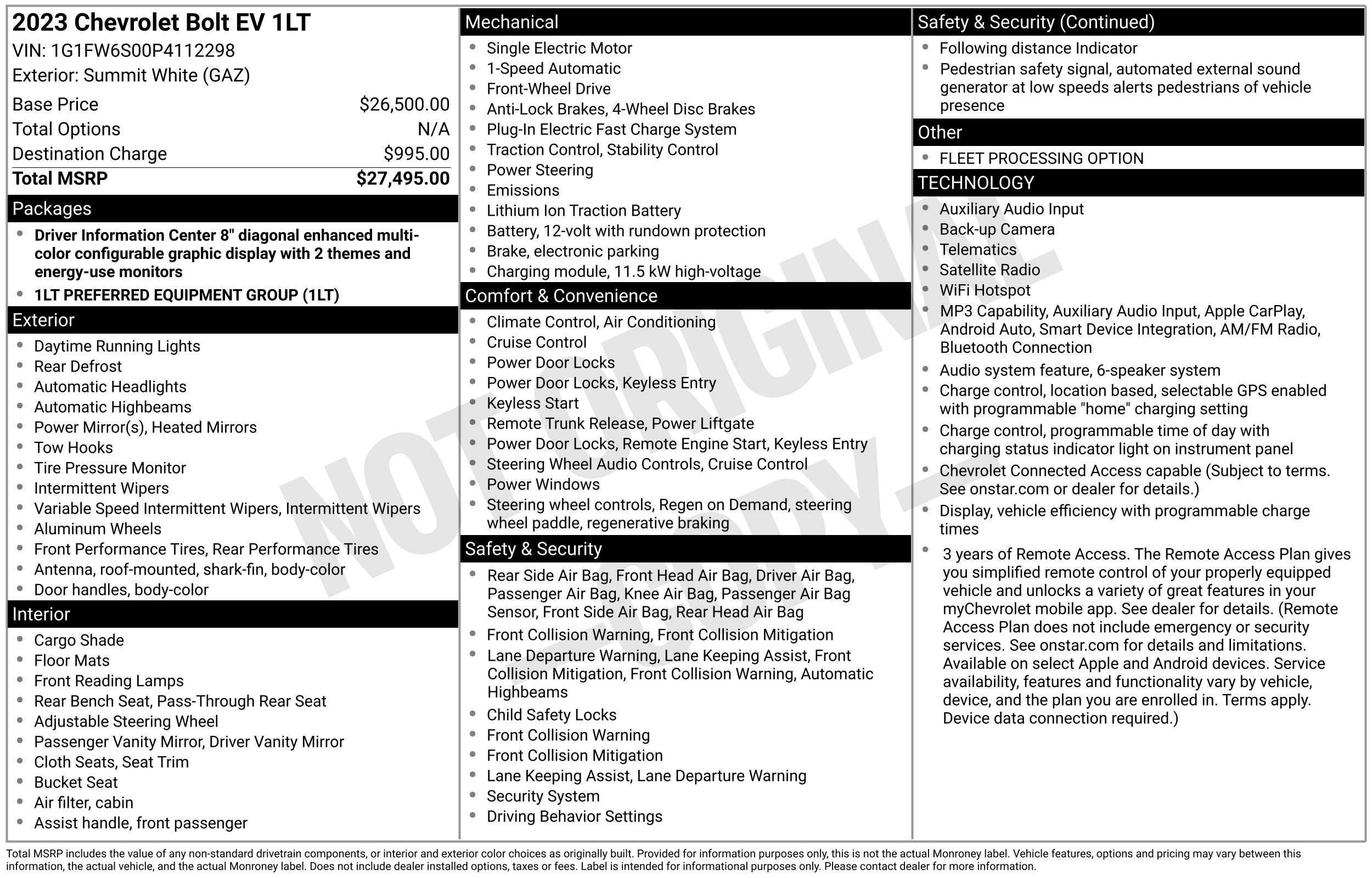 2023 Chevrolet Bolt EV 1LT