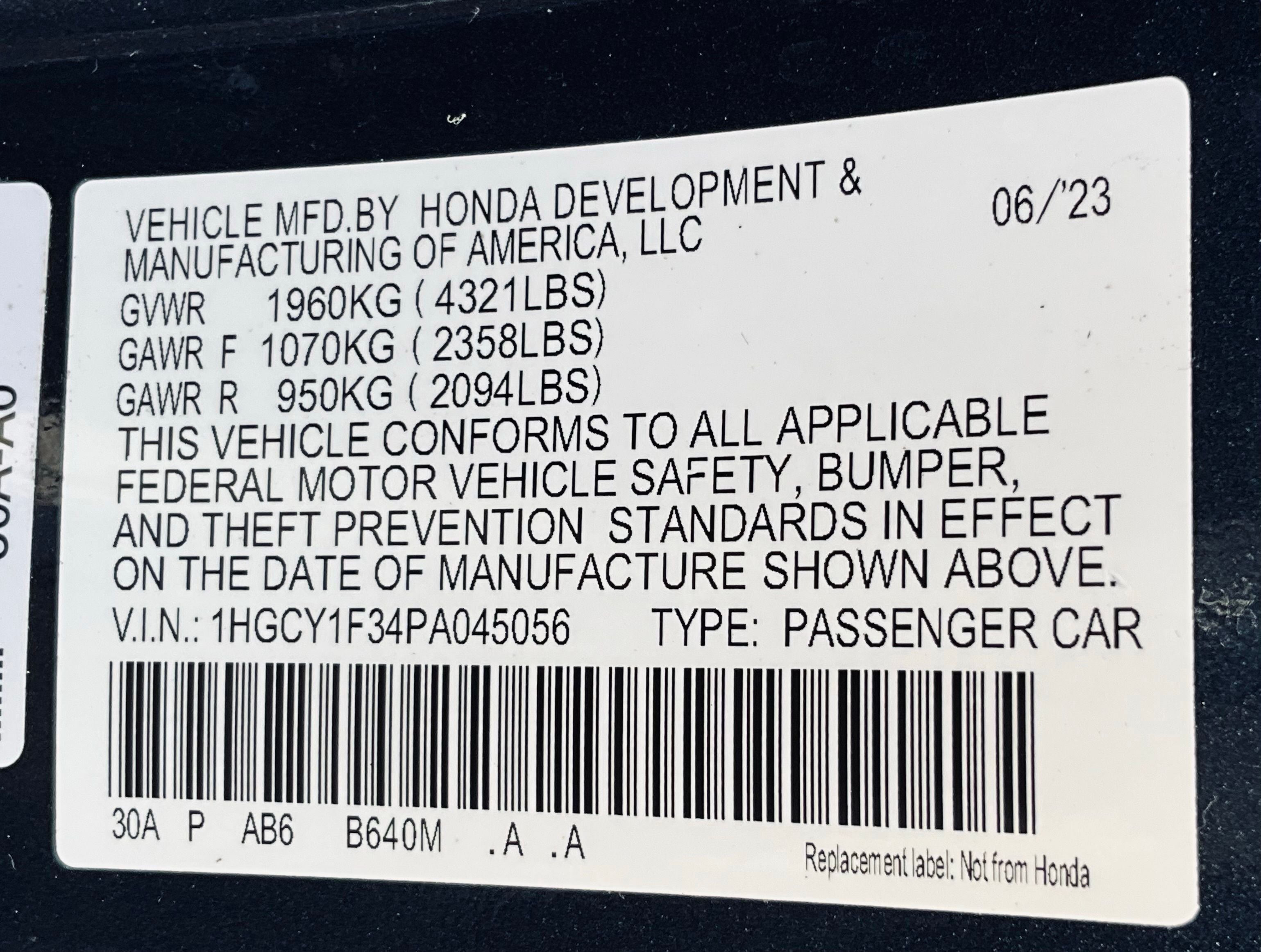 2023 Honda Accord EX