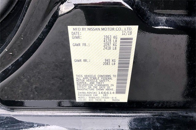 2019 Nissan Altima 2.5 SV