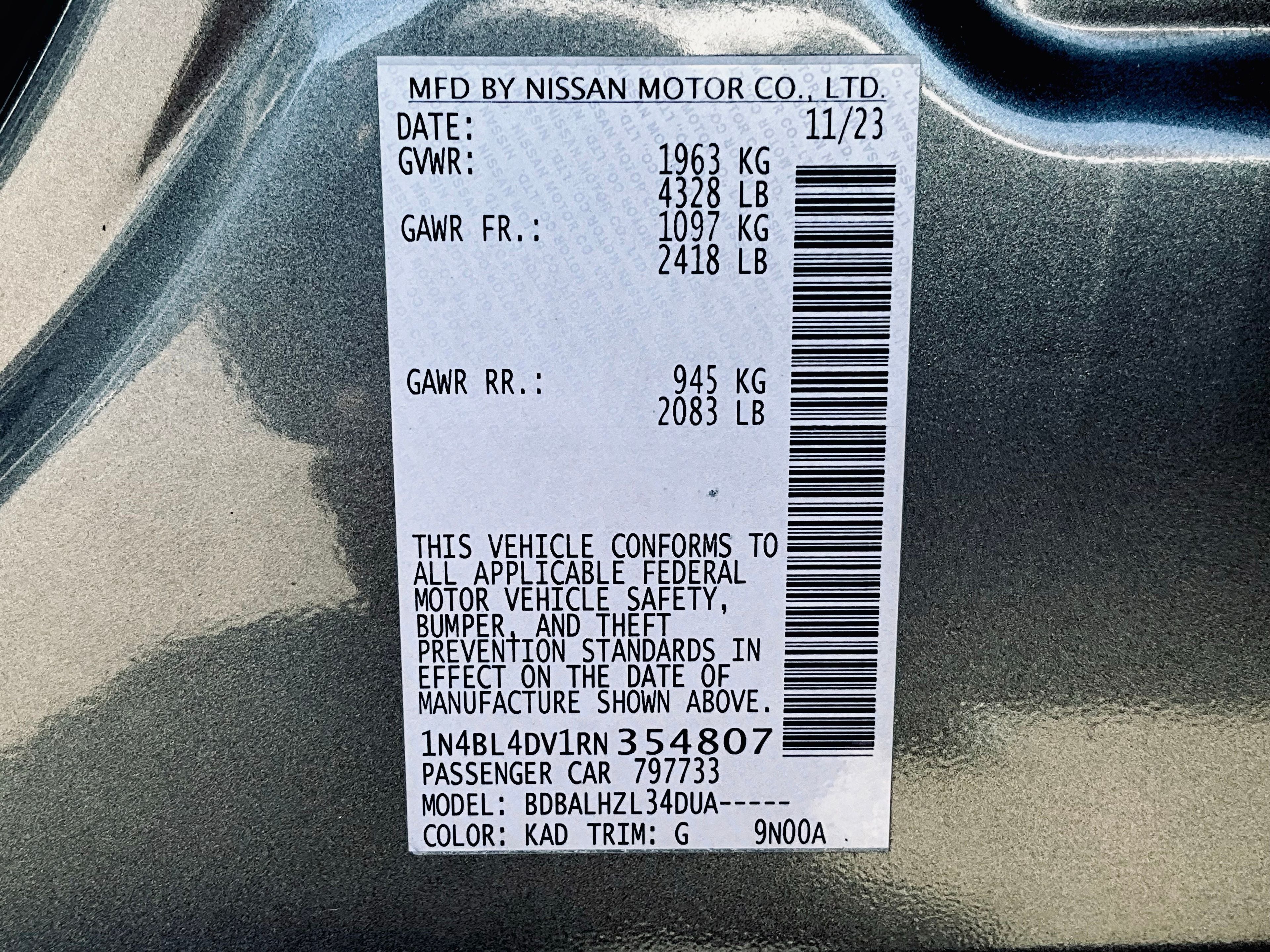2024 Nissan Altima 2.5 SV