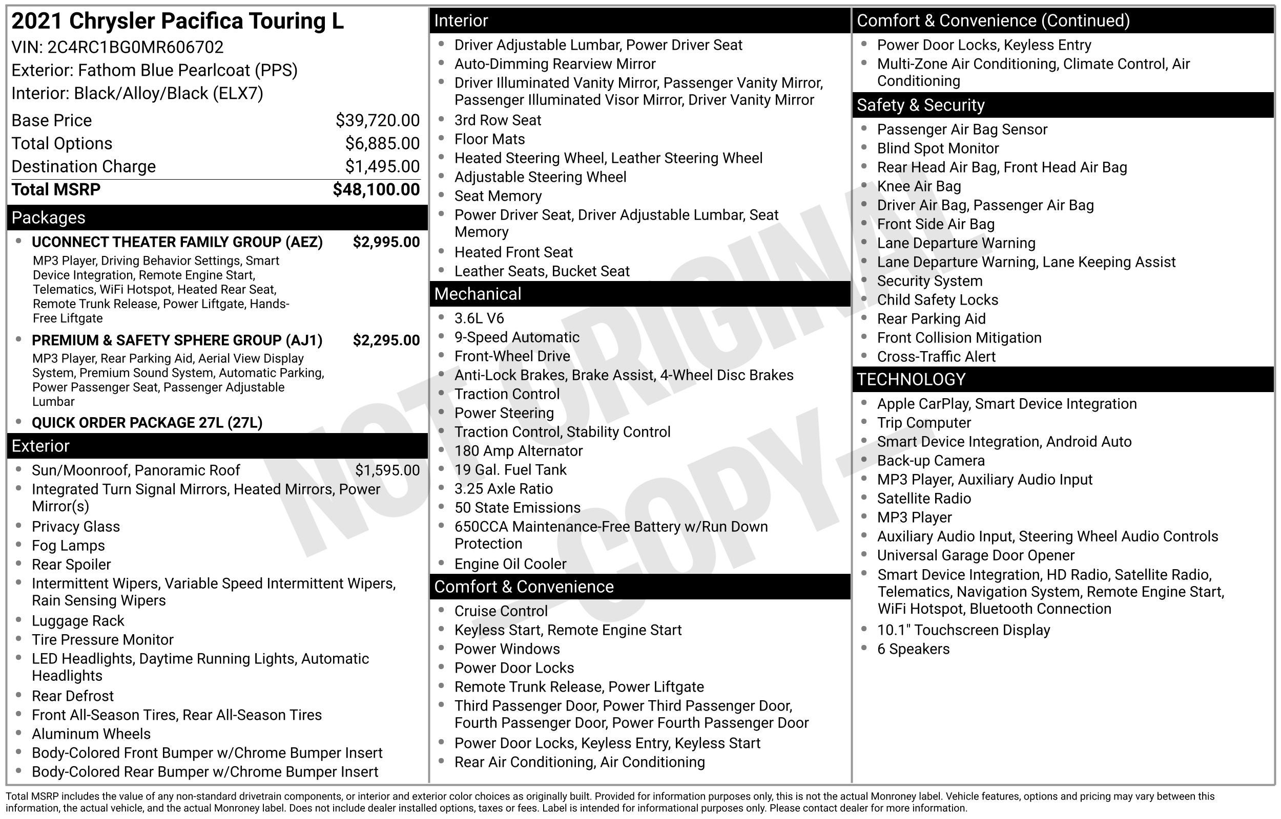 2021 Chrysler Pacifica Touring L