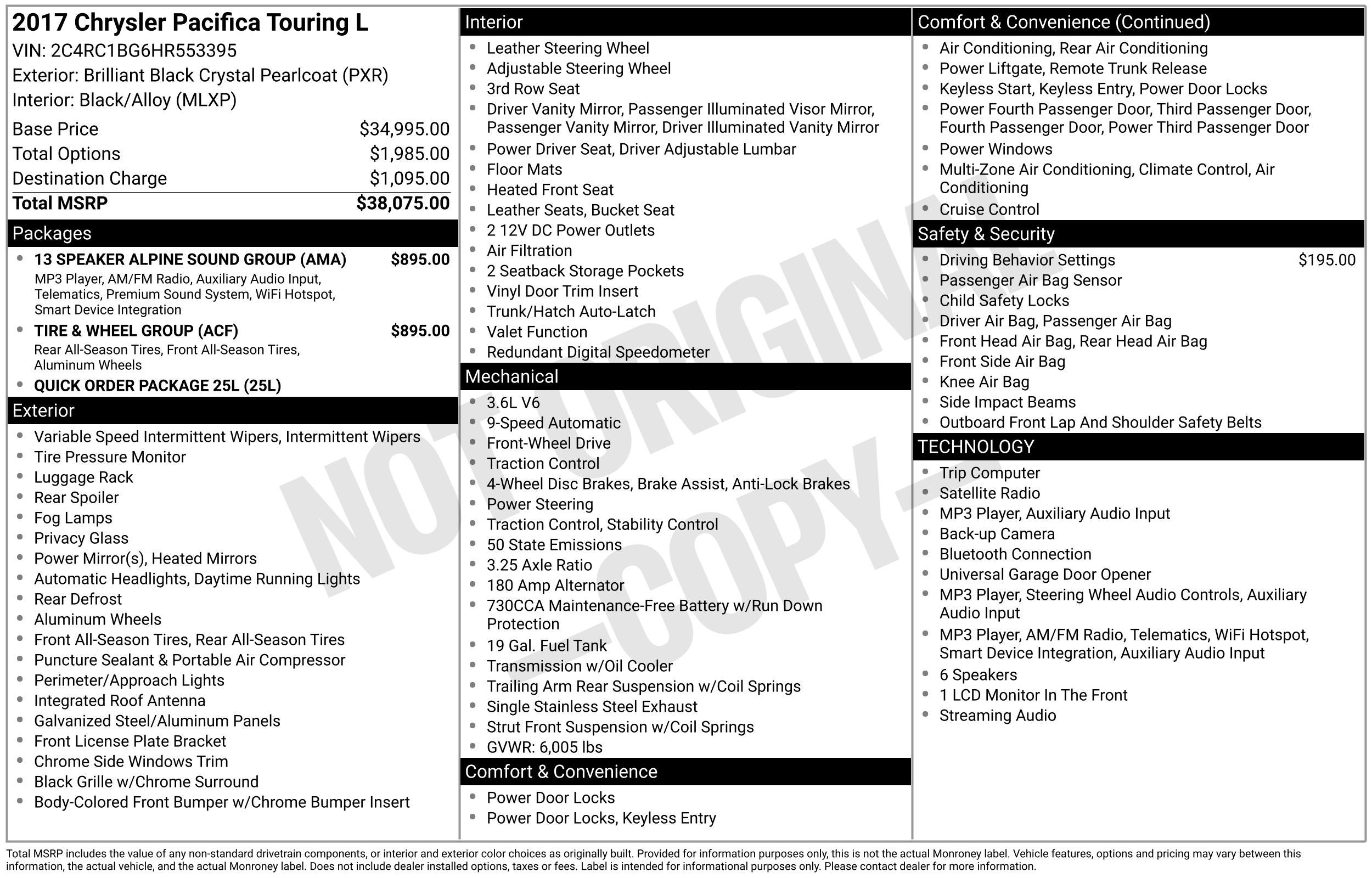 2017 Chrysler Pacifica Touring L