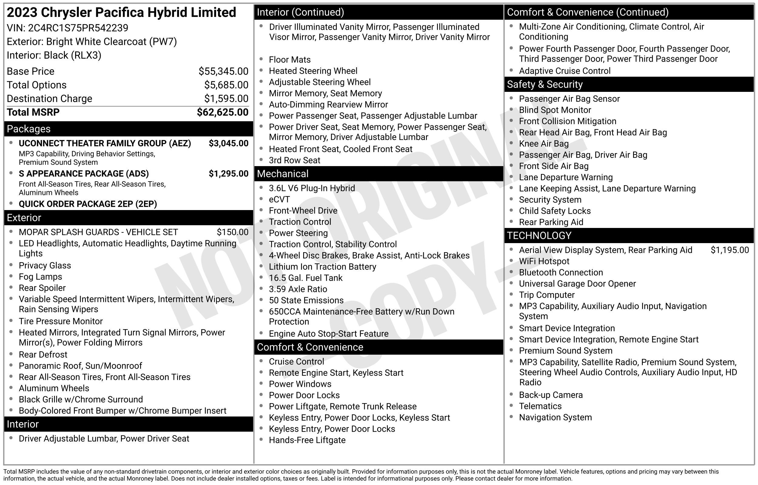 2023 Chrysler Pacifica Hybrid Limited