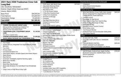 2021 RAM 3500 Tradesman