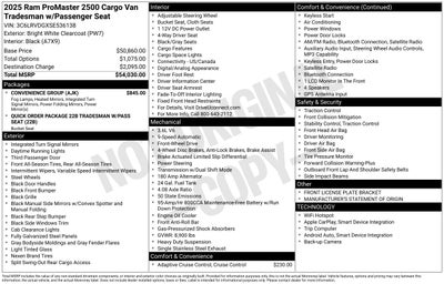 2025 RAM ProMaster 2500 High Roof