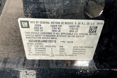 2017 Chevrolet Silverado 1500 LTZ 2LZ EcoTec3 6.2L V8