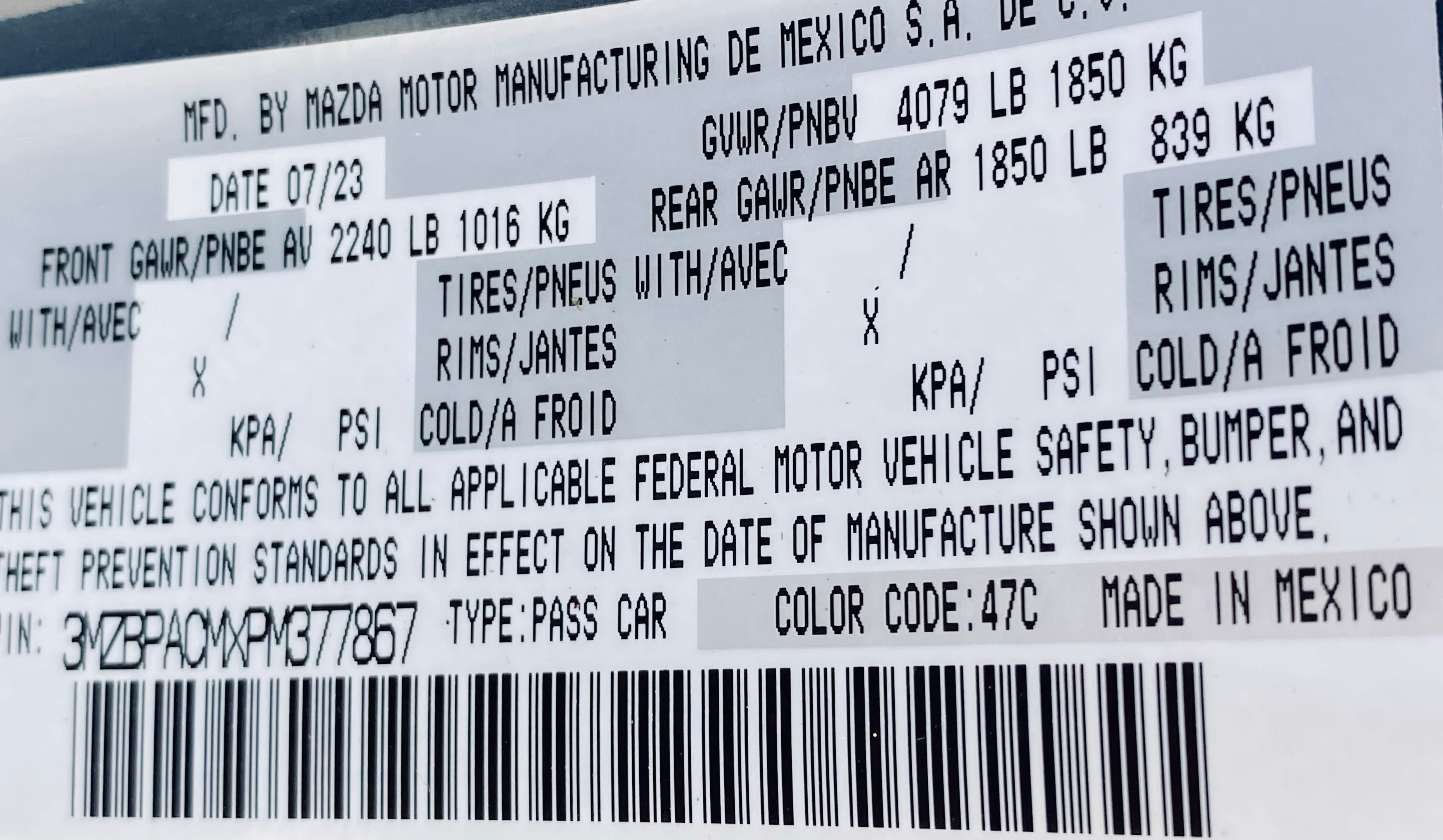 2023 Mazda Mazda3 2.5 S Carbon Edition