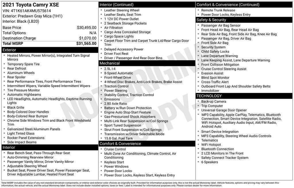 2021 Toyota Camry XSE