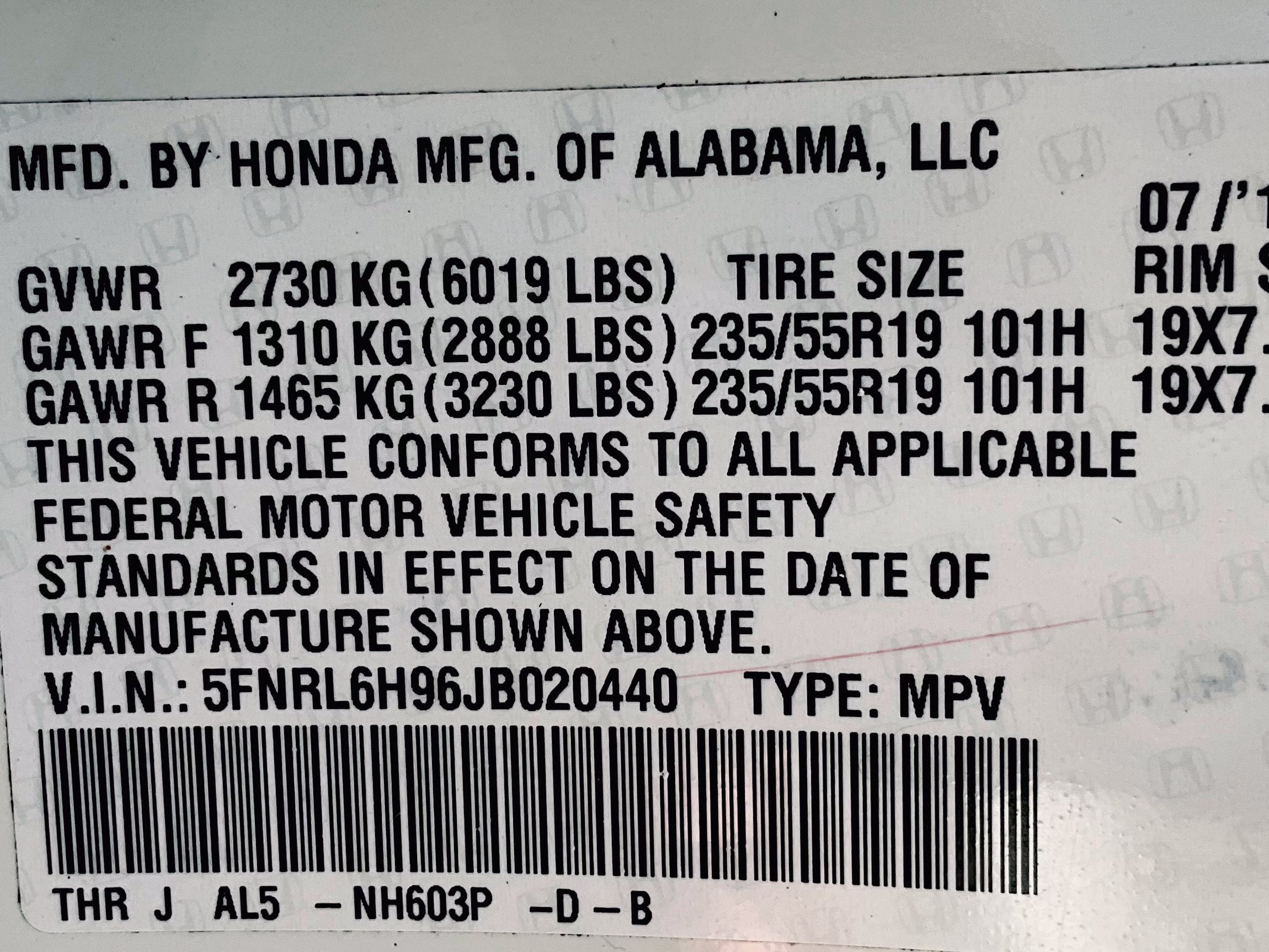2018 Honda Odyssey Elite