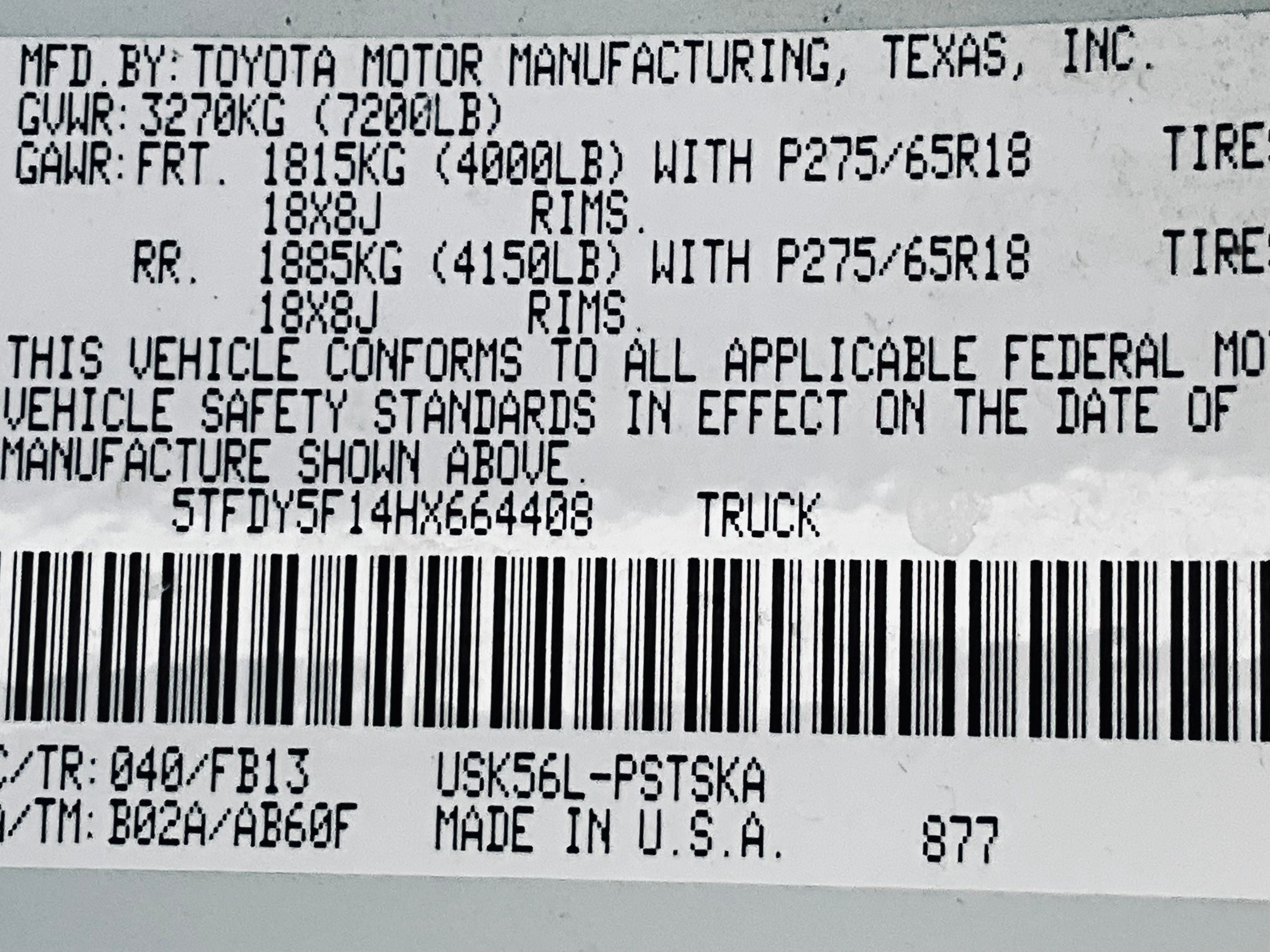 2017 Toyota Tundra SR5