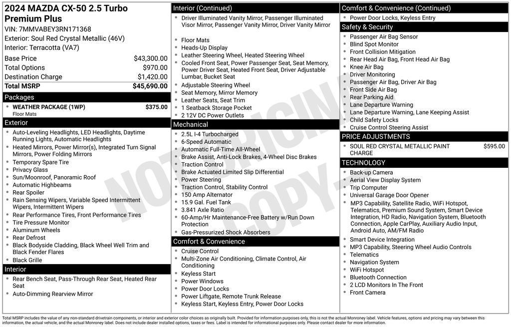 2024 Mazda Mazda CX-50 2.5 Turbo Premium Plus Package