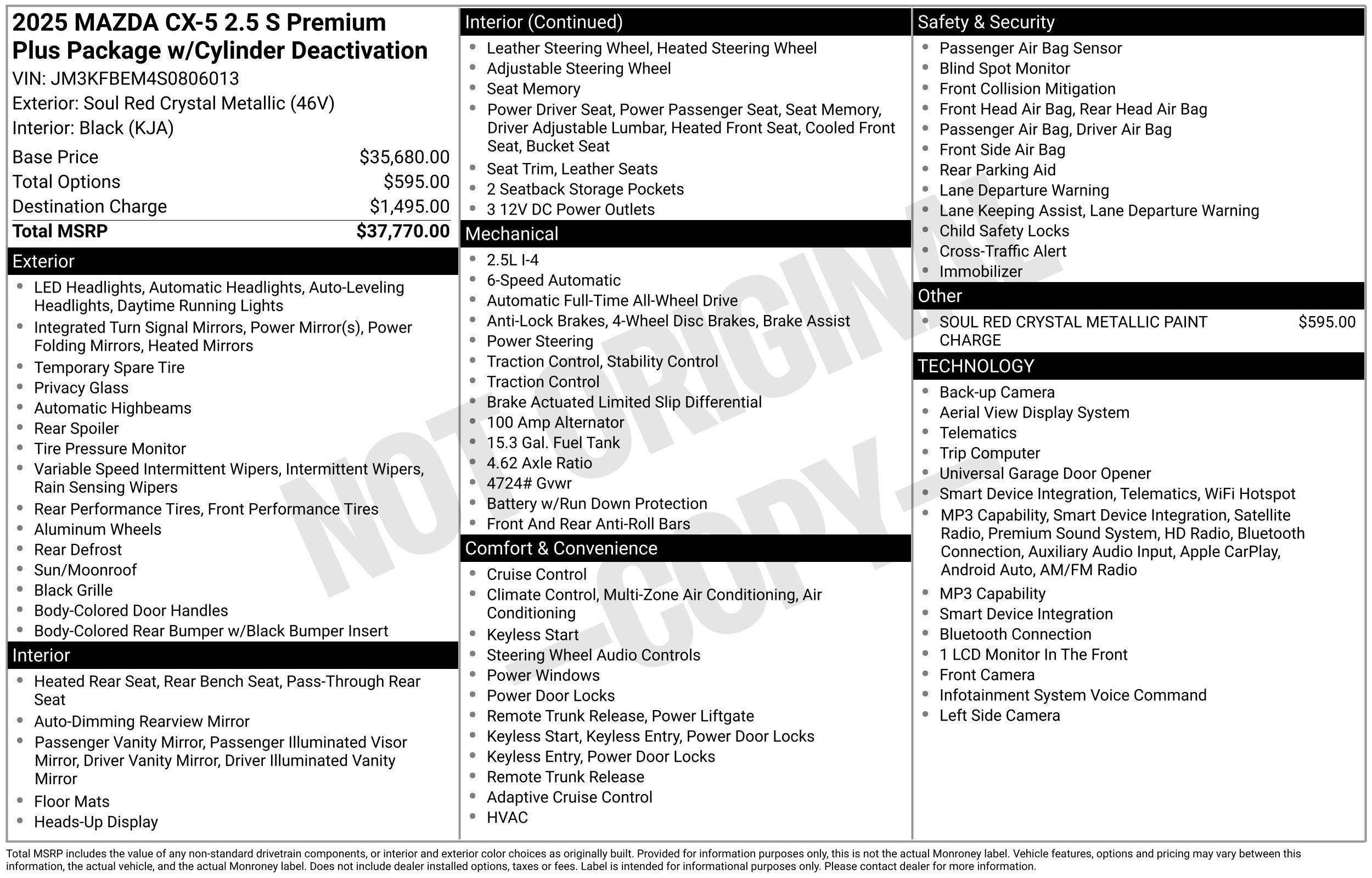 2025 Mazda Mazda CX-5 2.5 S Premium Plus Package