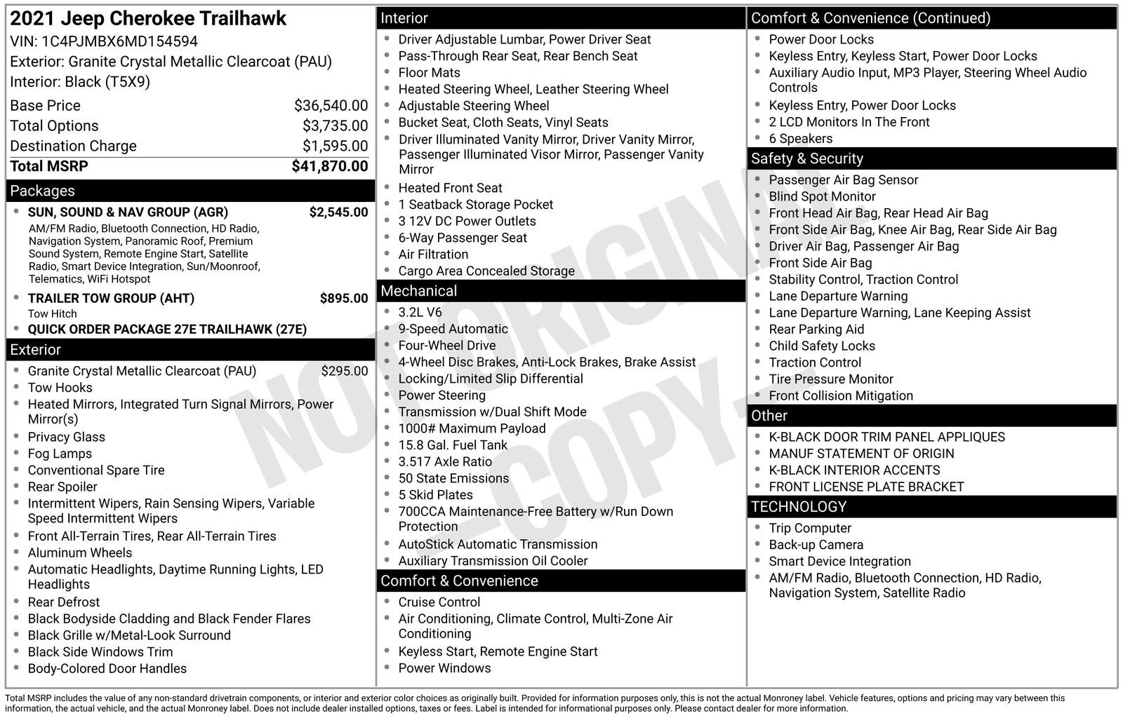 2021 Jeep Cherokee Trailhawk