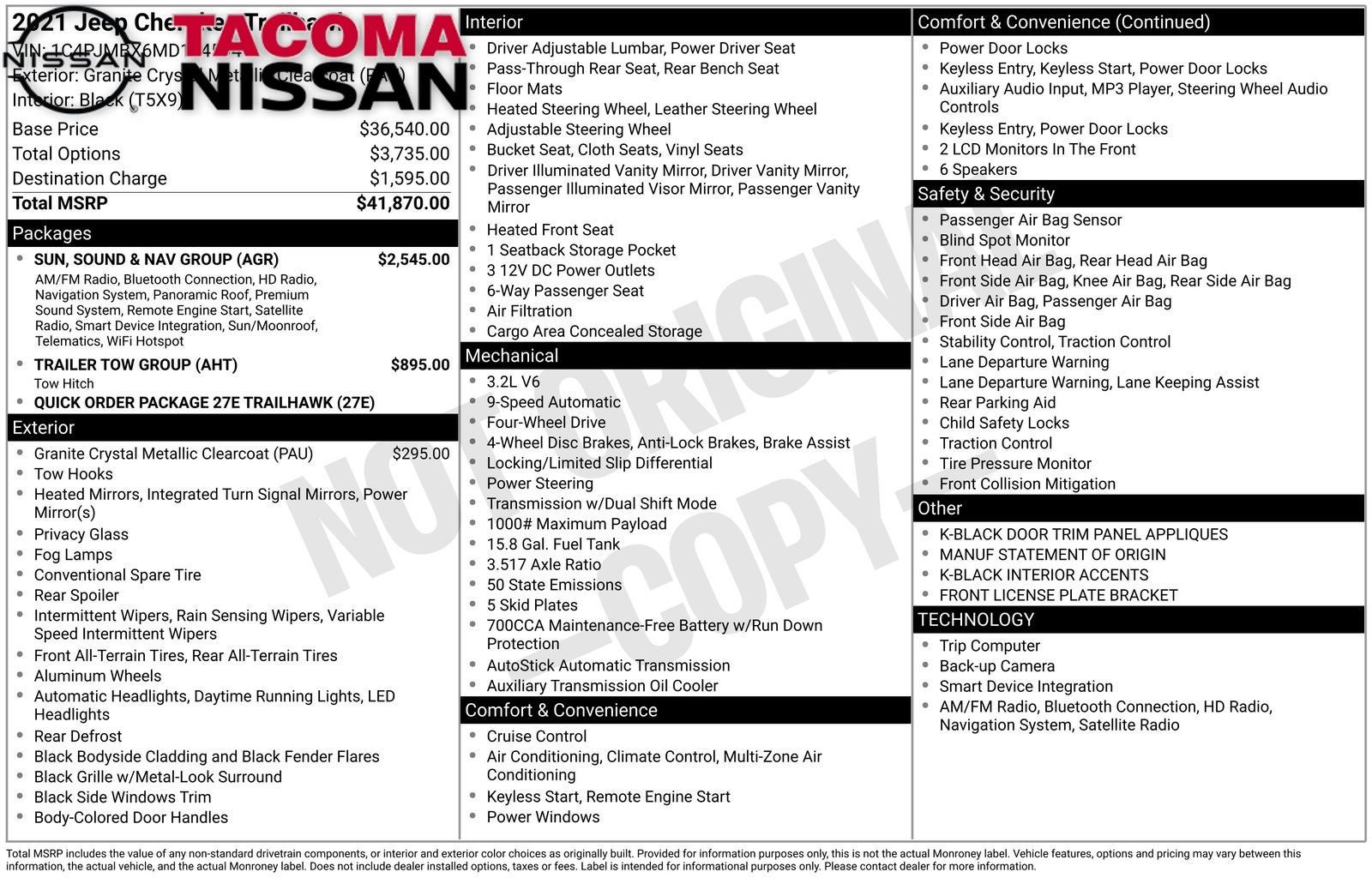 2021 Jeep Cherokee Trailhawk