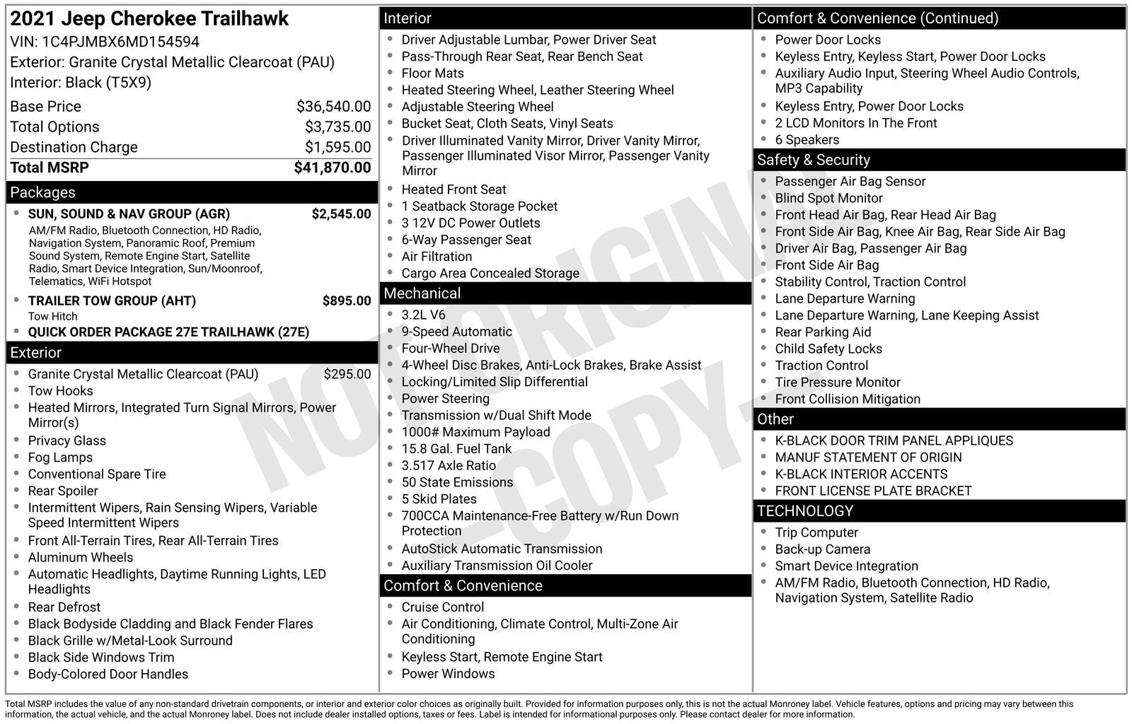 2021 Jeep Cherokee Trailhawk
