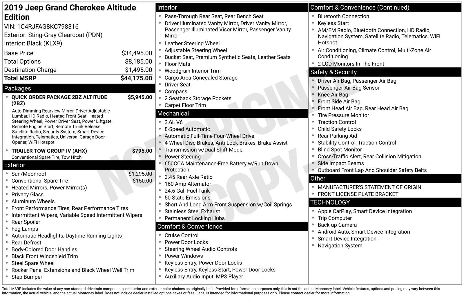2019 Jeep Grand Cherokee Altitude