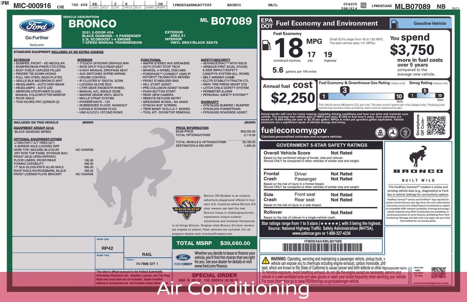 2021 Ford Bronco Black Diamond