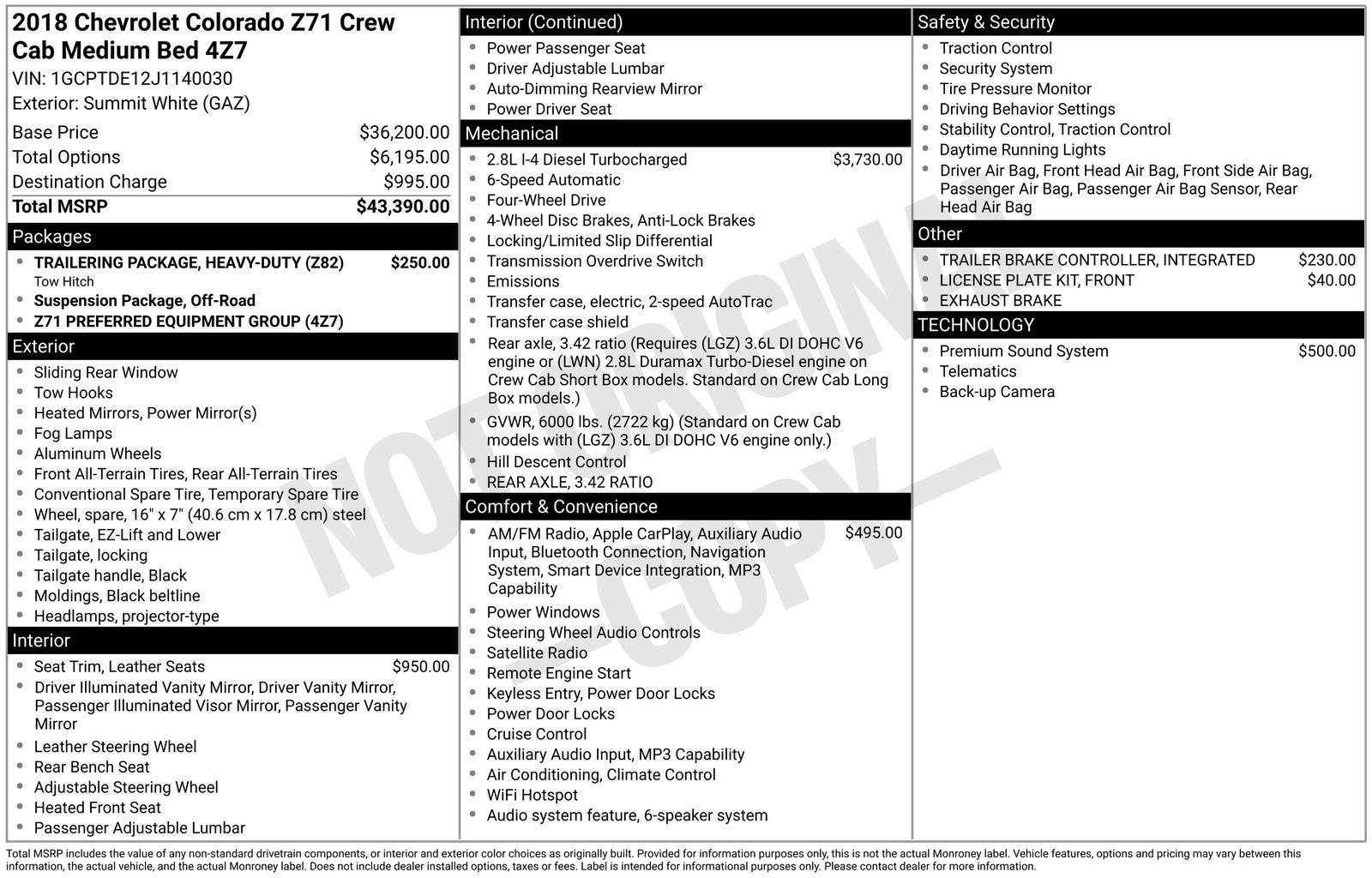 2018 Chevrolet Colorado Z71