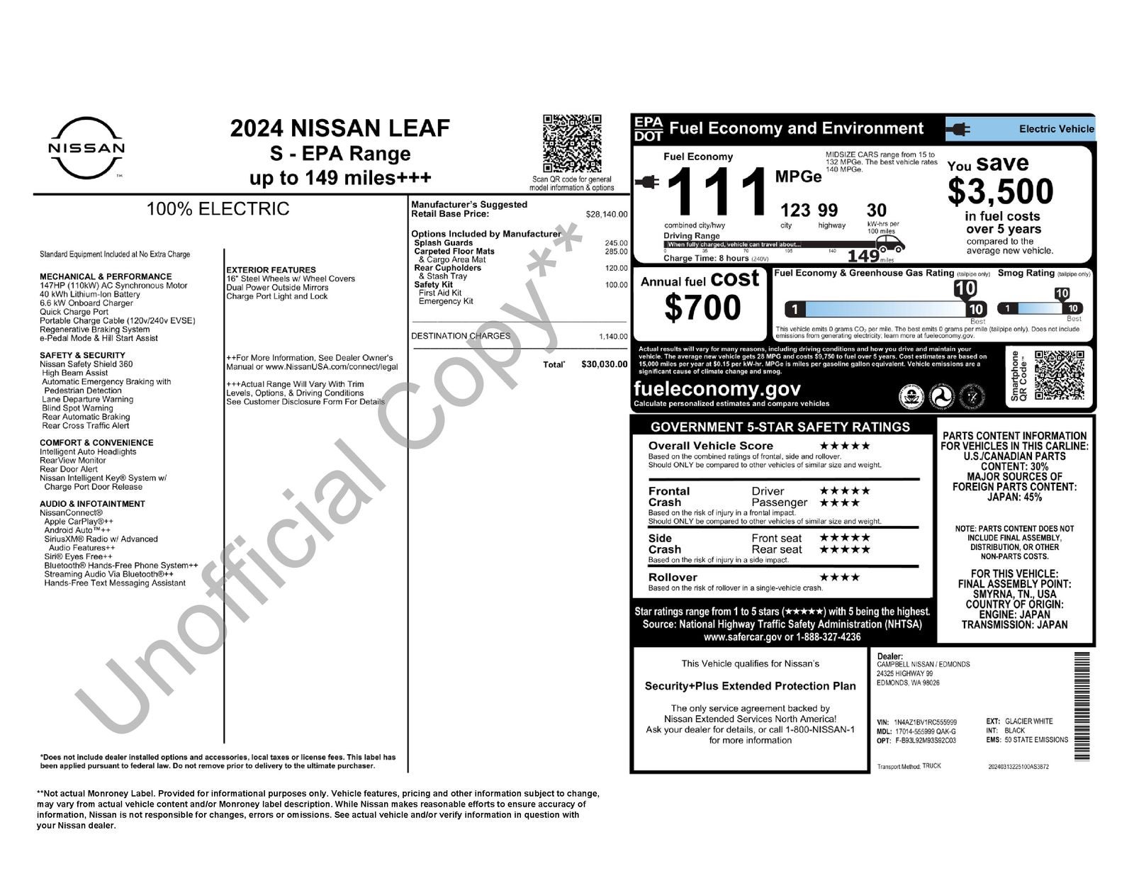 2024 Nissan Leaf S